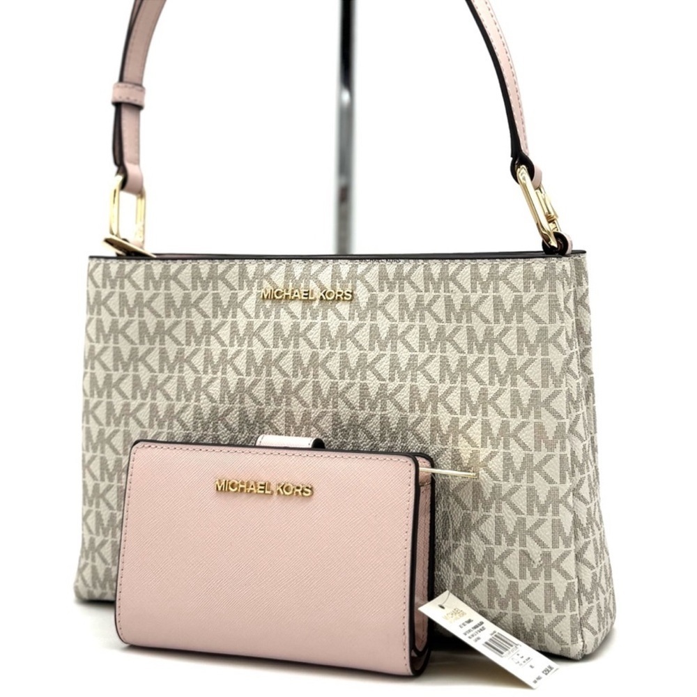 Michael Kors Trisha Triple Compartment Crossbody Bag &  Bifold Zip Chain Wallet